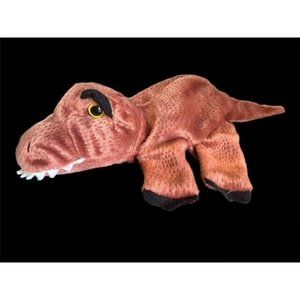 Dream Dinosaur Hand Puppet Brown Plush Pretend Play Stuffed Full Body Teeth 12"